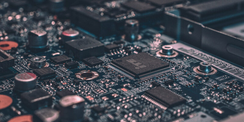 Close-up of a computer circuit board