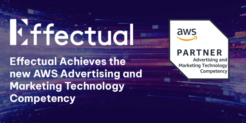 AWS Advertising and Marketing Technology Competency partner badge with Effectual logo